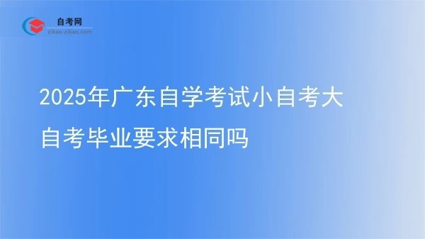 2025年广东自学考试小自考大自考毕业要求相同吗图片