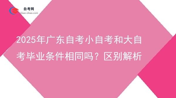 2025年广东自考小自考和大自考毕业条件相同吗?区别解析图片