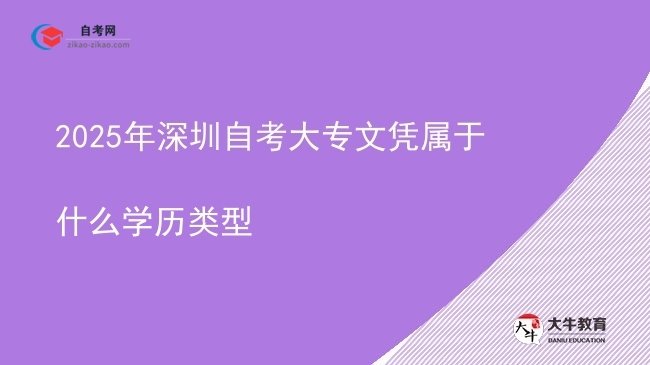 2025年深圳自考大专文凭属于什么学历类型图片